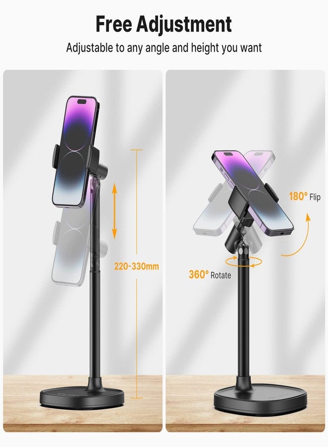 VIJIM Cell Phone Stand, Ulanzi Height Adjustable Phone Holder, Desk Phone Stand for All Mobile Phone, Desk Phone Holder for iPhone 14/13/12 Pro/XS Max/XR, Samsung Galaxy S22/S21/S20/S10 and Other Phones - Image 2